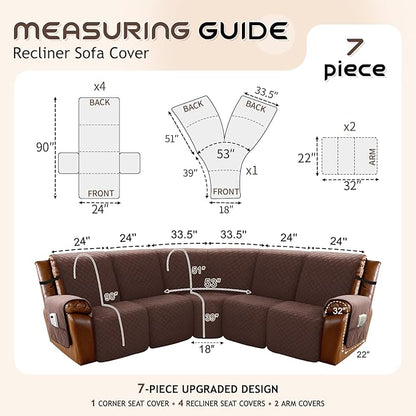 Arfntevss Waterproof Recliner Sectional Couch Covers - Image 5