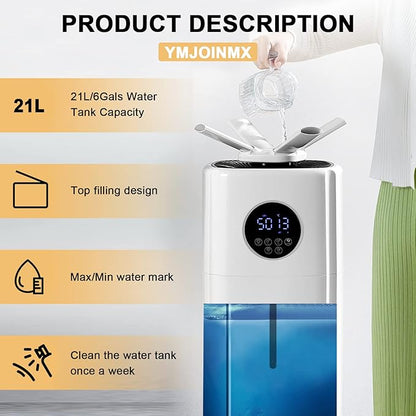 Commercial Industrial Humidifier Whole House Humidifier 5.5Gals Water Tank Max - Image 2
