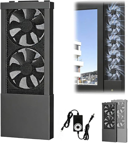 Vertical Window Exhaust Fan for Sliding Windows-Easy Tool-Free Installation by Unknown