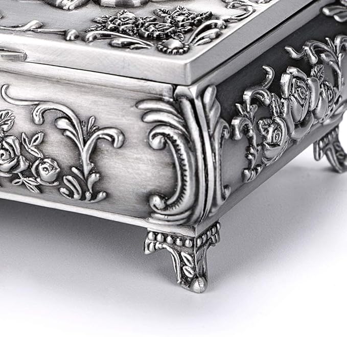 Hipiwe Vintage Metal Jewelry Box Small Trinket Jewelry Storage box - Image 9