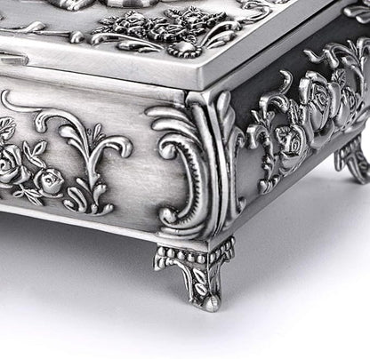 Hipiwe Vintage Metal Jewelry Box Small Trinket Jewelry Storage box - Image 9