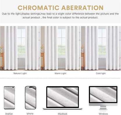 PrinceDeco Natural Linen Curtains 100% Blackout Curtains - Image 8