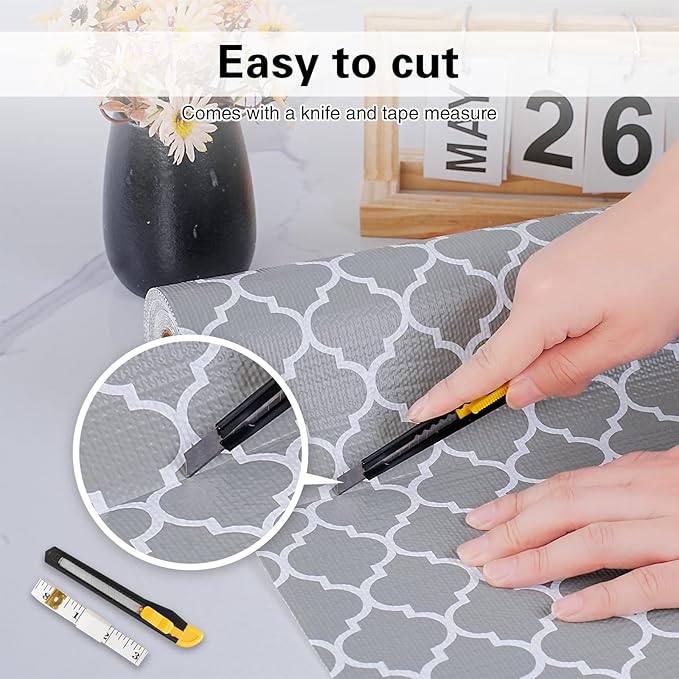 Drawer and Shelf Liner for Kitchen Cabinet, Non-Adhesive Cabinet Liner 18in x - Image 4