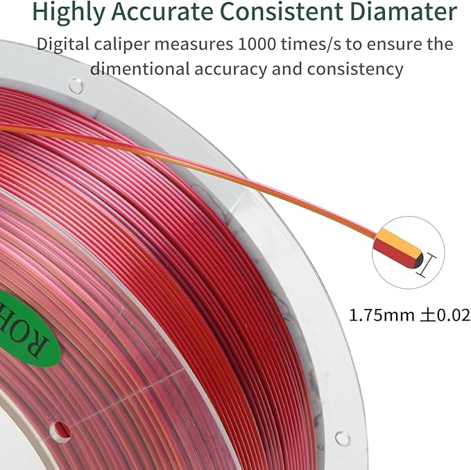 PLA 3D Printer Filament, Triple Color Silk PLA Filament, Dimensional Accuracy - Image 5