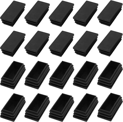 METALLIXITY Rectangle End Caps 24Pcs, Plastic Rectangle Tube Inserts Threaded by METALLIXITY
