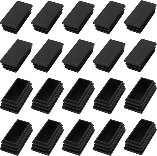 METALLIXITY Rectangle End Caps 24Pcs, Plastic Rectangle Tube Inserts Threaded by METALLIXITY