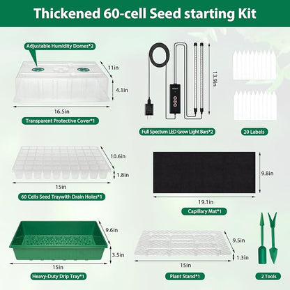 Seed Starter Tray, 60-Cell Self-Watering Seed Starter Kit - Image 5