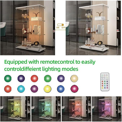 Yoluckea 3-Tier Glass Display Cabinet - Image 3
