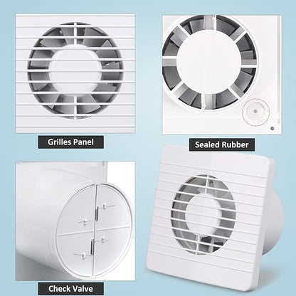 4 Inch Wall-Mounted Exhaust Fan, Small Bathroom Fan, IPX4 55CFM Window - Image 2