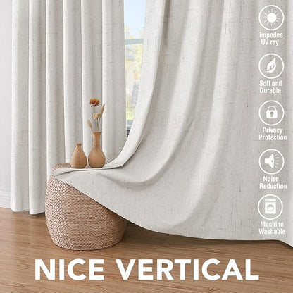 H.VERSAILTEX Linen Blackout Curtains Durable Thick Textured Linen Look 100% - Image 7