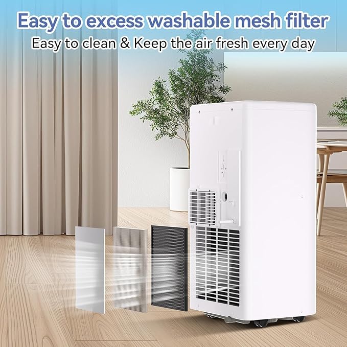 ​​10000 BTU Portable Air Conditioner w/Dehumidifier & Fan | Cools Rooms up to - Image 8
