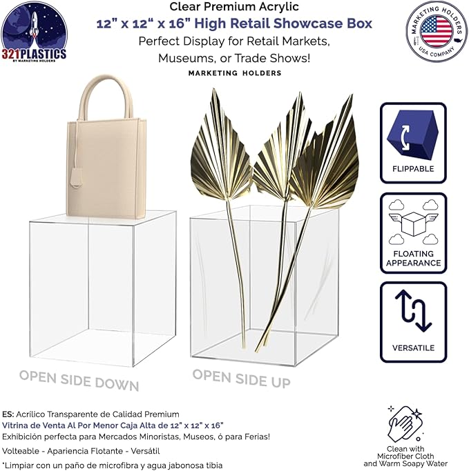 Marketing Holders 12" x 12" x 16" Clear Acrylic Display Box - Image 4