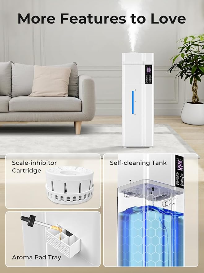 13L/3.43Gal Humidifier Large Room, 800ft² Coverage, 100H Runtime, Auto Humidity - Image 8