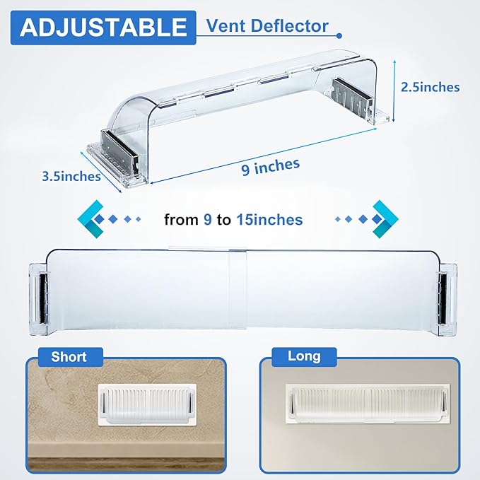 Air Vent Deflectors Adjustable Magnetic Heat and Vent Cover, 2 Pack… - Image 2
