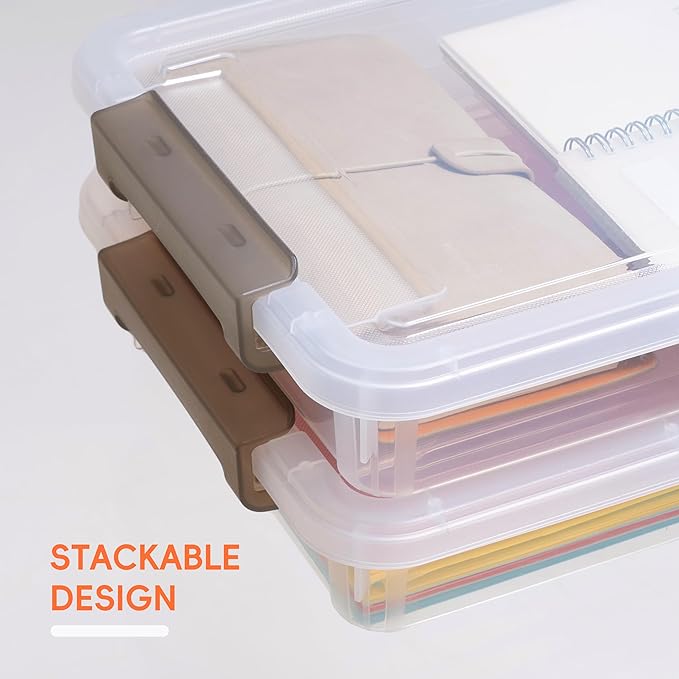 5PCS Plastic Storage Bins with Lids Portable Project Case Water Resistant - Image 4