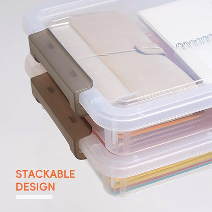 5PCS Plastic Storage Bins with Lids Portable Project Case Water Resistant - Image 4