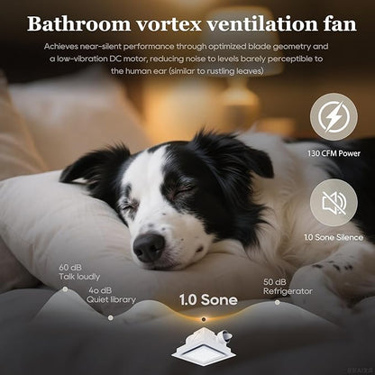 Bathroom Exhaust Fan 12" Panel Ultra Quiet without Light（10x10 Mount）, 1.0 Sone - Image 4