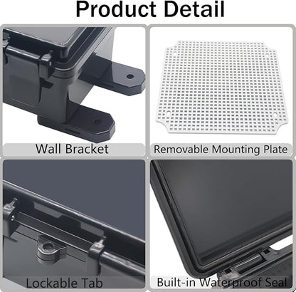 Junction Box, Hinged Black Cover IP67 Waterproof ABS Project Box - Image 4