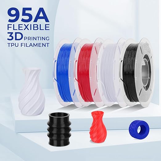 AMOLEN 3D Printer Filament, Flexible TPU Filament Bundle, 1.75mm TPU Filament - Image 3