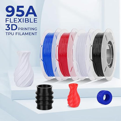 AMOLEN 3D Printer Filament, Flexible TPU Filament Bundle, 1.75mm TPU Filament - Image 3