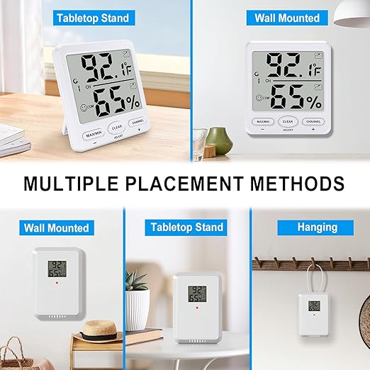 Urageuxy Indoor Outdoor Thermometer Wireless Digital Hygrometer Temperature and - Image 4
