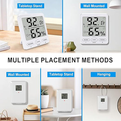 Urageuxy Indoor Outdoor Thermometer Wireless Digital Hygrometer Temperature and - Image 4