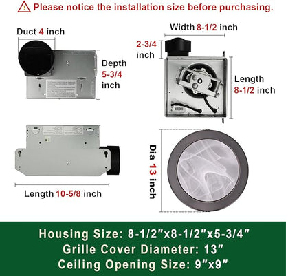 Akicon Ultra Quiet Bathroom Exhaust Fan - Image 3