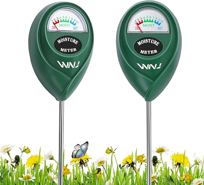 WNJ 2 Pack Soil Moisture Meter, Plant Water Monitor, Lawn Moisture Meter，Soil by WNJ