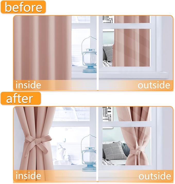 Hiasan Room Darkening Curtains for Bedroom, Energy Saving Window Curtain Panels - Image 4