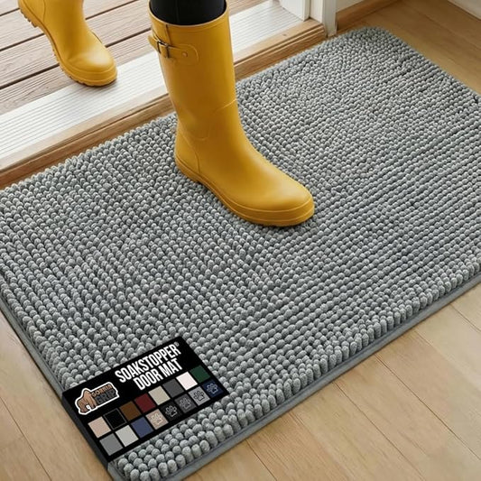 GORILLA GRIP SOAKSTOPPER Dog Door Mat, 36x24 Machine Washable Rug Absorbent by GorillaGrip