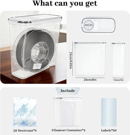 Filament Storage Box, 4 Pack Filament containers. This 3D Printer Filament - Image 5