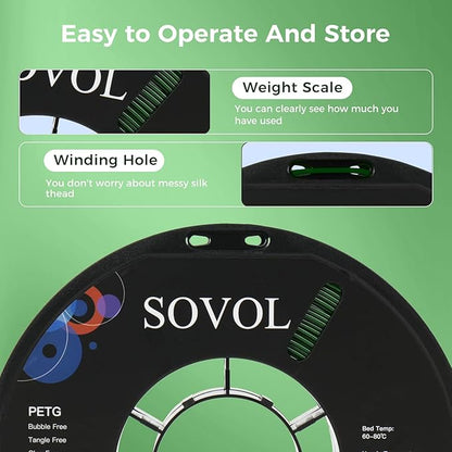 Sovol 3D Printer PETG Filament 1.75mm 1KG, High Precision, Strong Toughness - Image 7