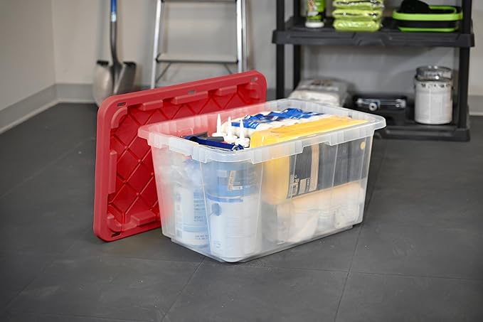 CX BLACK & YELLOW, XTRA TALL 27-Gallon Heavy Duty Clear Storage Container & - Image 2