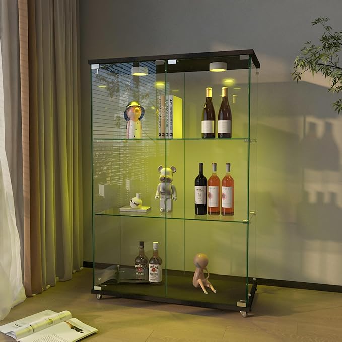 Yoluckea 3-Tier Glass Display Cabinet - Image 7