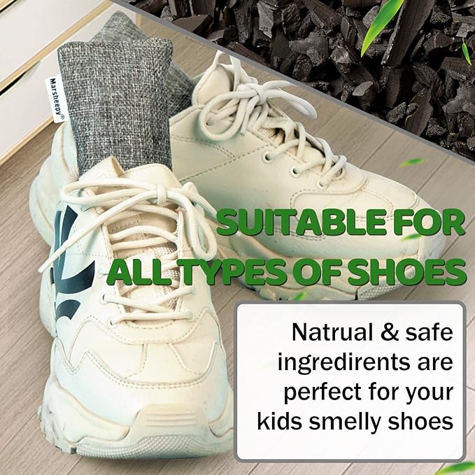 Marsheepy 12 Pack Charcoal Shoe Deodorizer Bags, Bamboo Charcoal Air Purifying - Image 4