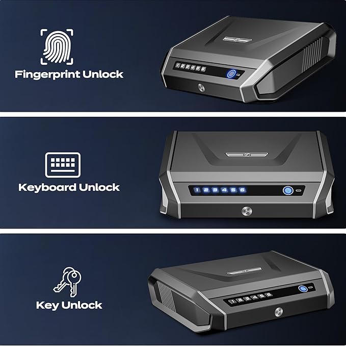 Gun Safe with LCD Display, ≤0.1s Quick Access Handgun Safe - Image 3