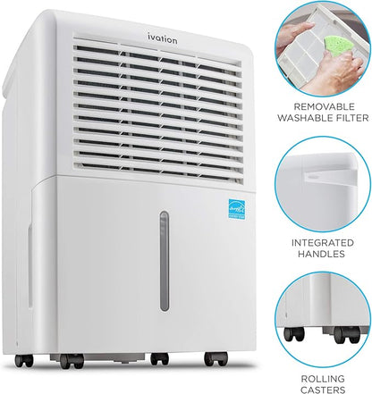 Ivation 4, 500 Sq Ft Smart Wi-Fi Energy Star Dehumidifier - Image 4
