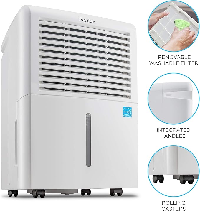 Ivation 4, 500 Sq Ft Smart Wi-Fi Energy Star Dehumidifier - Image 3
