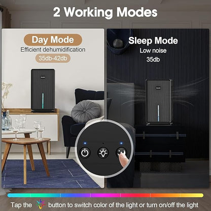 Dehumidifiers for Home, Upgraded 101OZ Dehumidifier, Quiet Dehumidifier for - Image 3