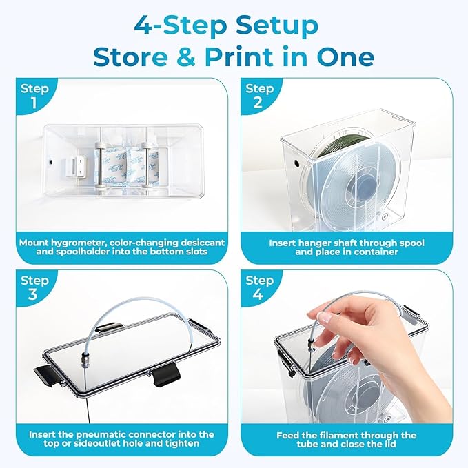 Filament Storage Box for 3D Printer, Dual-Outlet Airtight Dry Box - Image 8