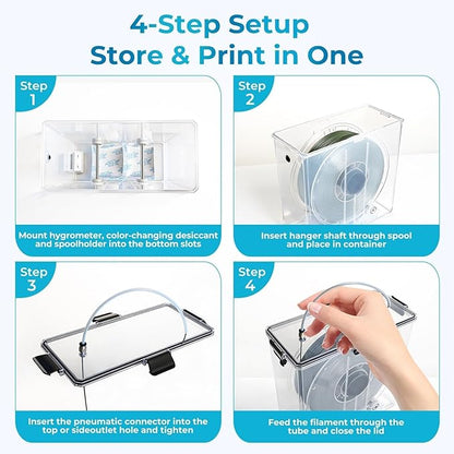 Filament Storage Box for 3D Printer, Dual-Outlet Airtight Dry Box - Image 8
