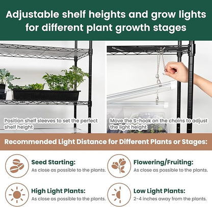SOLIGT Plant Shelf with Grow Lights, 5 Tier Grow Light Stand Rack with 8 Pack - Image 5