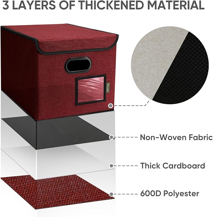 BALEINE Modern Red File Storage Box - Image 6