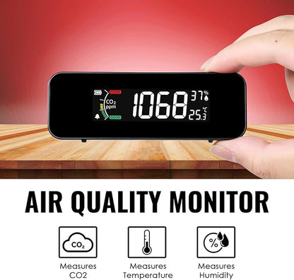 CO2 Monitor CO2 Meter Detector, Rechargeable Indoor Air Quality Monitor - Image 2