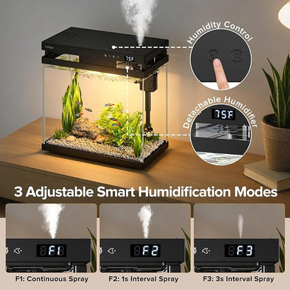Fish Tank, 2.2 Gallon Glass Aquarium, Small Fish Aquarium Kits - Image 5