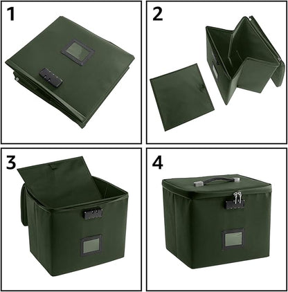 Army Green Fire Proof File Box for Documents - Image 6