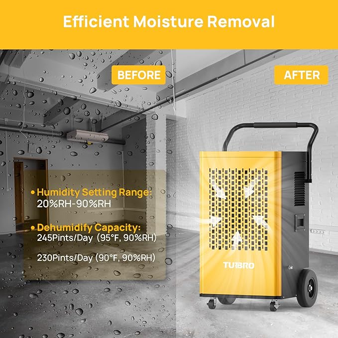 TURBRO 245 Pint Commercial Dehumidifier - Image 2