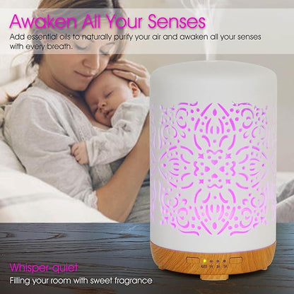 Earnest Living Essential Oil Diffuser White Ceramic Diffuser 250 ml Timers - Image 6