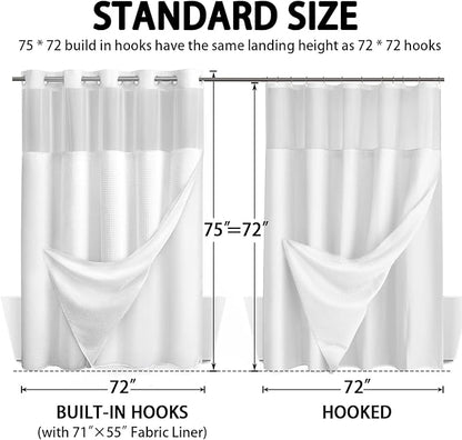 No Hook Shower Curtain and Liner Set - Image 6