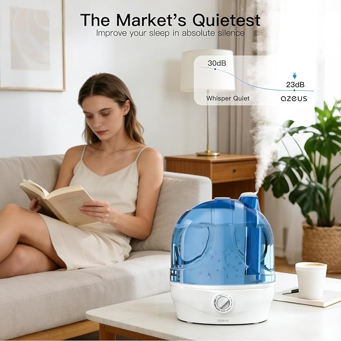 AZEUS Humidifiers, 2.8L Ultrasonic Cool Mist Humidifier - Image 4